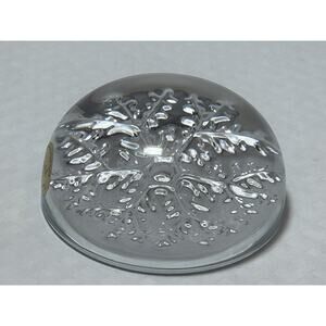 LEAD CRYSTAL Echt Bleikristall 24% PBO Snowflake Bubble Dome Paperweight